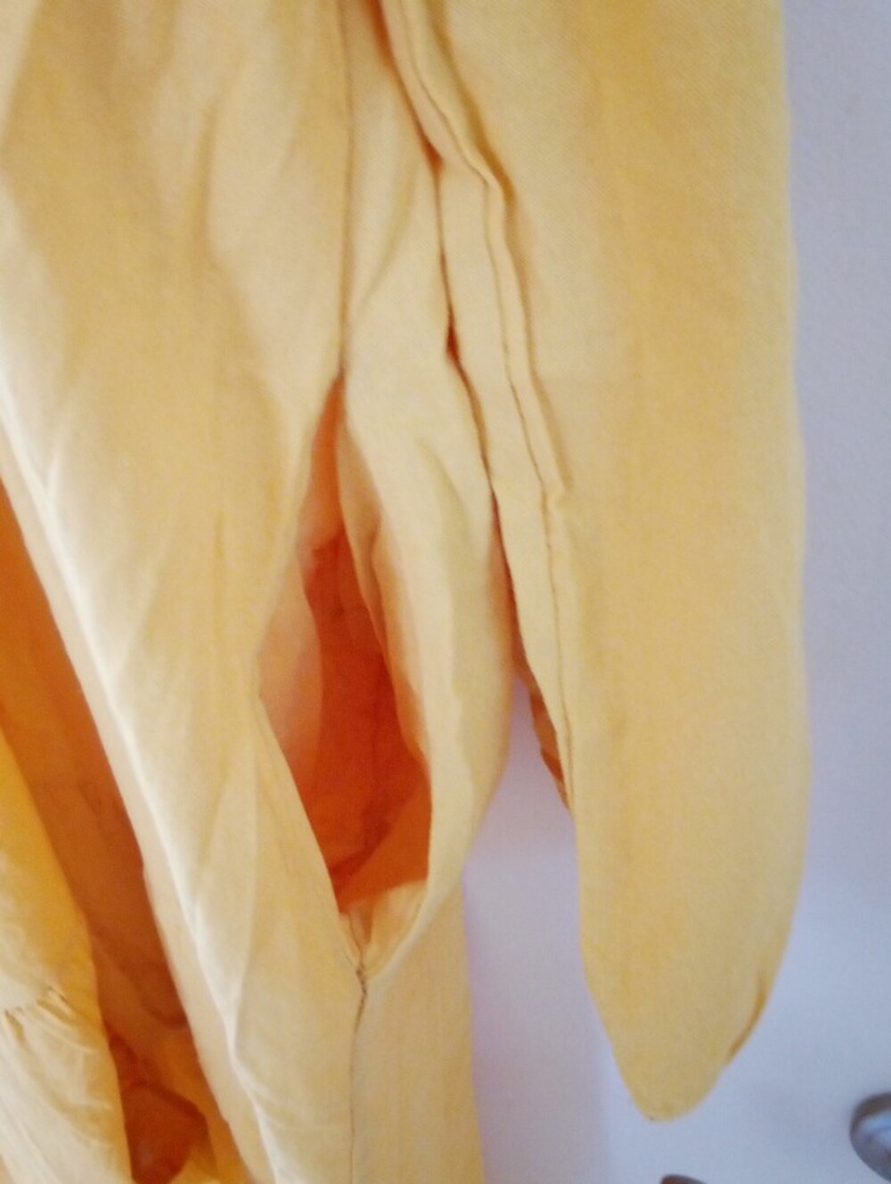 Women's Mustard Yellow Tiered Maxi Dress with V-Neck - Picture 6 of 12